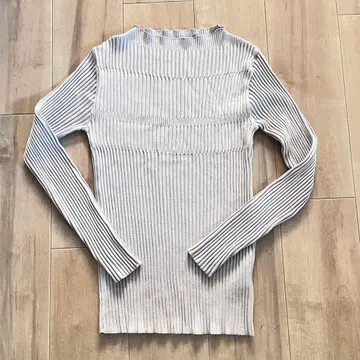 UNITED TOKYO 리브 편직 얇은 소재 니트 라이트 그레이