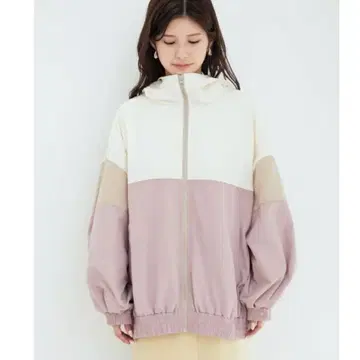 Vis-a-vis 후드 부착 컬러 블록 블루종