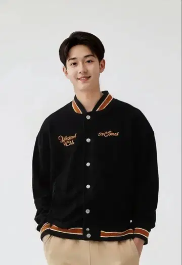 블랙 플리스 바시티 자켓 M 사이즈