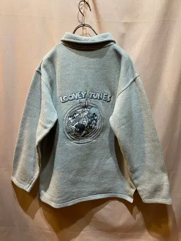 90s LOONEY TUNES 풀오버 자수 스웨트 셔츠 구제 의류 S