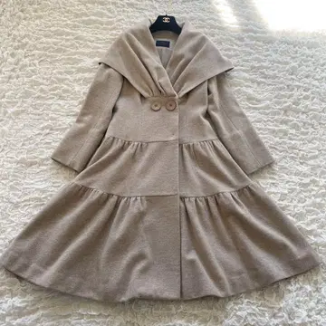 러버스 생일 여배우 숄카라 롱 티어드 코트 울 M