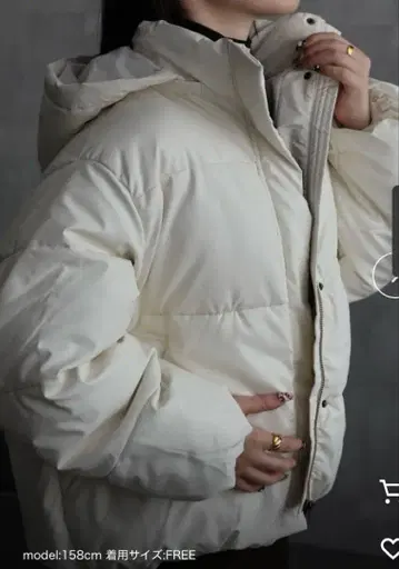 ap retro 충전솜 후드 블루종 화이트