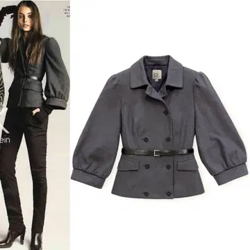 컨디션 최상 캘빈클라인 귀여운 벌룬 슬리브가 특징인 울 자켓 코트