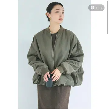 coca 워셔블 벌룬 블루종 카키 M