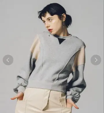 led.tokyo 백 오픈 바이컬러 맨투맨