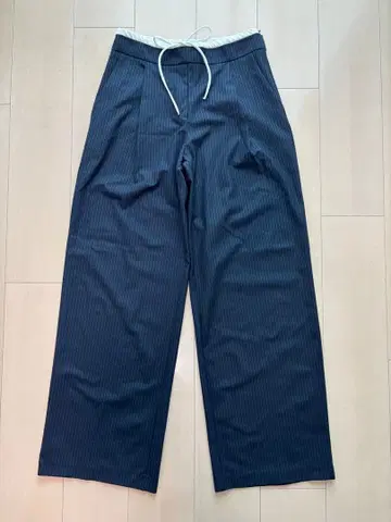 [ 미사용 새상품 ] ZARA 더블 허리 밴딩 와이드 팬츠