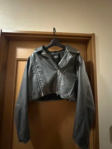 ZARA 그레이 라이더 자켓 크롭