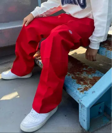 Dickies 더블니 워크 팬츠/스케이터 팬츠 빨간색