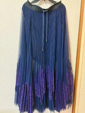 [ 새상품급 ] sacai 샘플 맥시 길이 플리츠 스커트