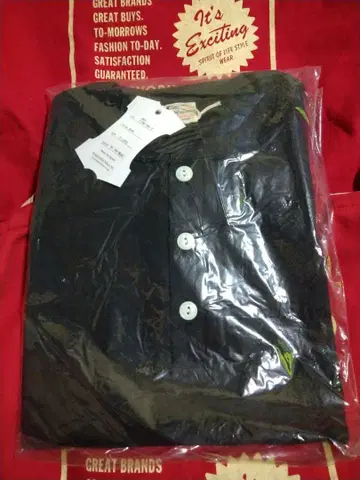 미사용 새상품 웨어하우스 블랙 헨리넥 반팔 T셔츠 XL