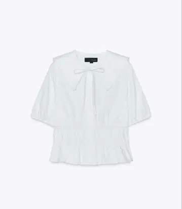 ZARA 개버딘 스트레치 셔츠 리본 블라우스