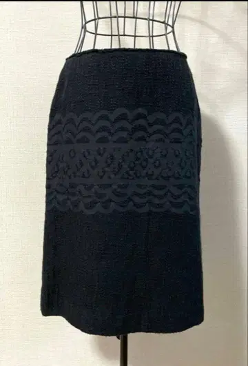 mina perhonen 블랙 미디 스커트 레이스 무늬 미나 페르호넨