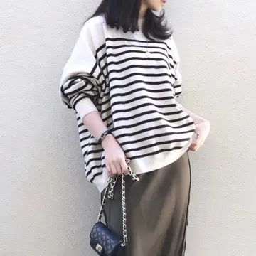 새상품급 IENA(이에나) 21AW 크루넥 보더 니트