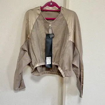 시어 아우터 여성용 한국 베이지 지퍼 블루종 미사용 새상품