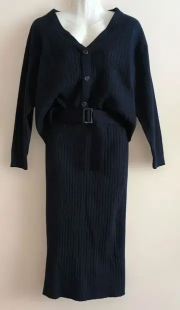 rienda 셋업풍 리브 니트 원피스