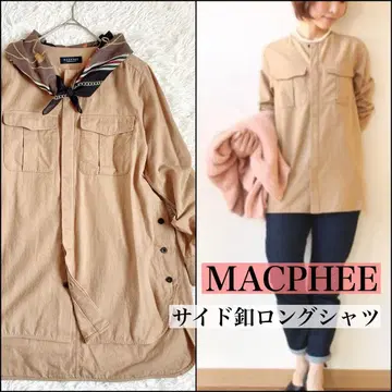 MACPHEE 맥피 사이드 버튼 기모 노카라 셔츠 투모로우랜드