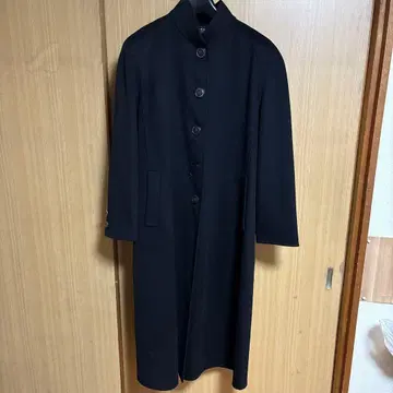 A-KRIS 블랙 캐시미어 롱 코트