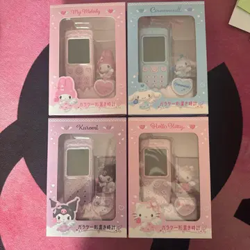 산리오 폴더폰 모양 탁상 시계 쿠로미 마이멜로디 sanrio 키티