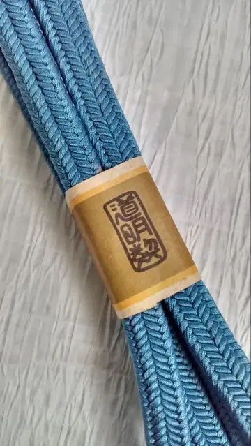 도묘 허리띠 파란색 100% 실크