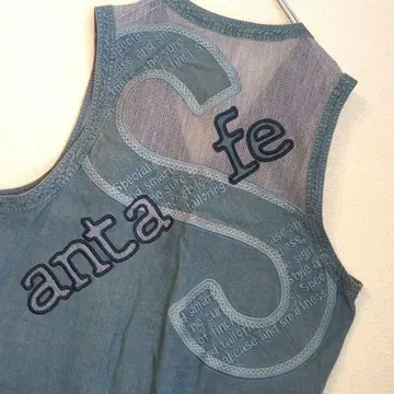 빅 로고 산타페 데님 베스트 빈티지 구제 의류 일본제