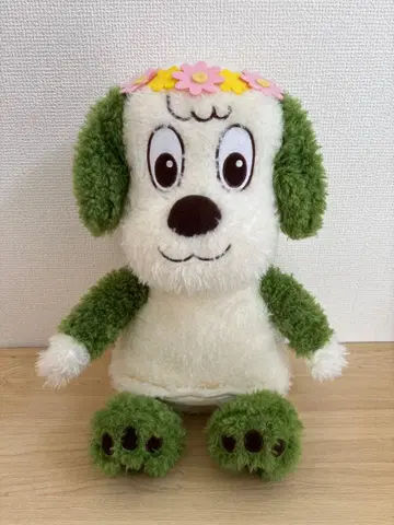 멍멍 봉제 인형 꽃 화관 포함