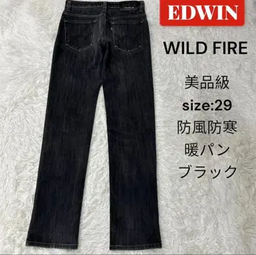 EDWIN WILD FIRE 데님 W29 방풍 방한 웜 팬츠 블랙