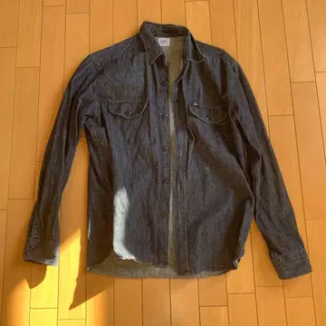 다크 블루 데님 버튼업 셔츠