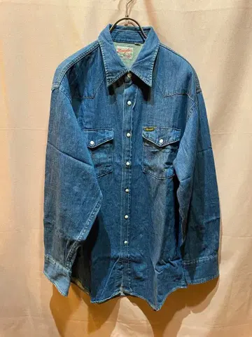 Wrangler 데님 웨스턴 셔츠 긴팔 90s 랭글러 구제 의류