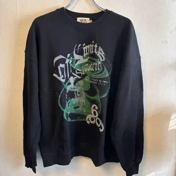 SLOW ACID 블랙 맨투맨 M