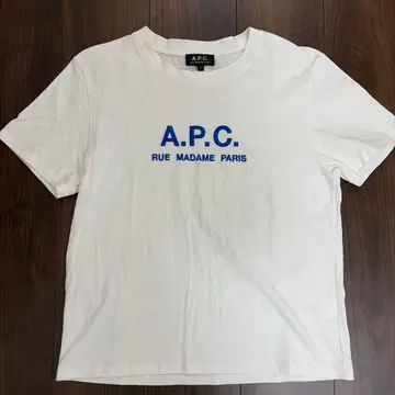 A.P.C. 아페쎄 자수 로고 티셔츠 화이트
