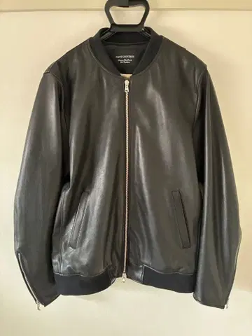 블랙 가죽 집업 자켓