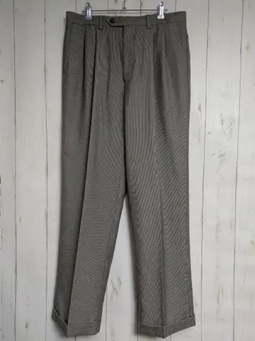 랄프 로렌 2턱 와이드 슬랙스 하운드투스 패턴 W84cm p32