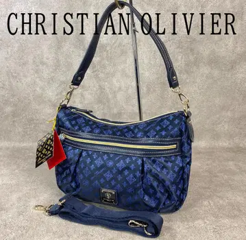 [ 미사용 ] 크리스찬 올리비에 발수 가공 2웨이 숄더백 네이비