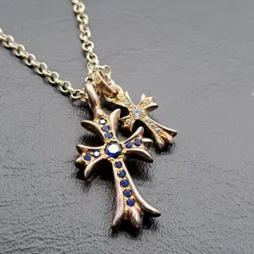 목걸이 더블 페이스 더블 크로스 925 SV