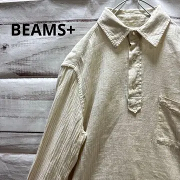 BEAMS+ 풀오버 셔츠 거즈 셔츠 일본제 미색 무지 심플