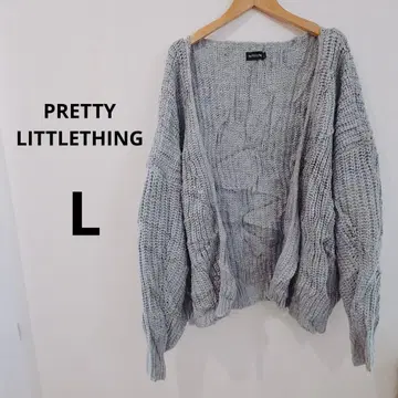 PRETTYLITTLETHING 그레이 가디건 L 니트