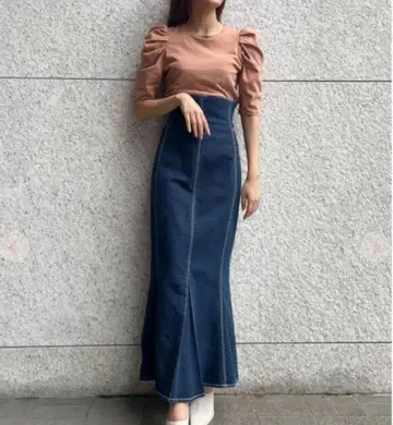 코코딜 데님 머메이드 스커트