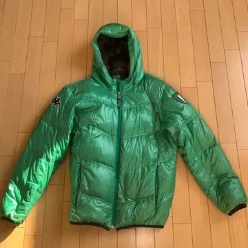 그린 후드 부착 다운 자켓