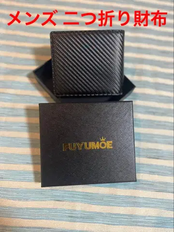 현품 한정 접이식 지갑 블랙 남성용 어버이날 선물 비즈니스 고급스러움