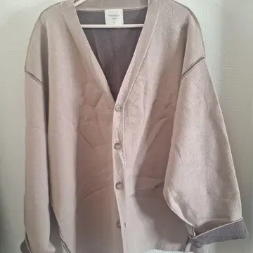 RAGEBLUE 접결 배색 니트 가디건 베이지 M