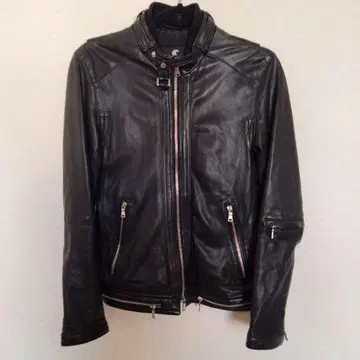 LOVELESS 블랙 가죽 싱글 라이더스 멀티 지퍼