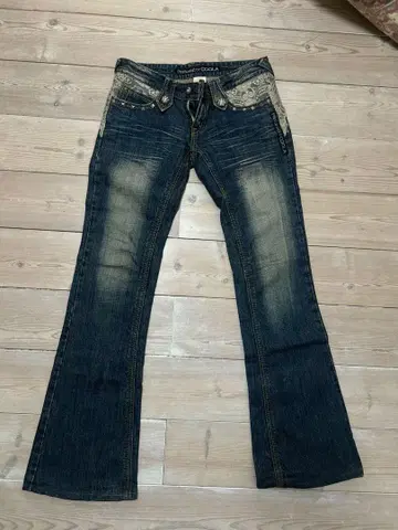 y2k 그런지 로우라이즈 데님 플레어 팬츠