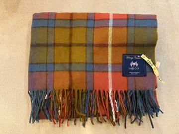 MOON 울 100% 체크 머플러