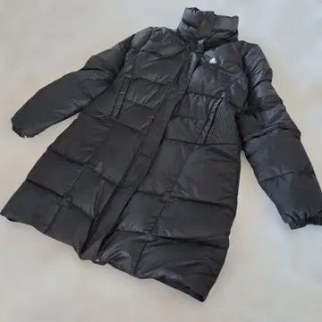 아디다스 워셔블 다운 코트 벤치 코트 A라인 후드 탈부착 블랙 컬러 L