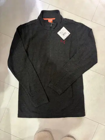 Puma 그레이 하프 지퍼 탑 S 사이즈