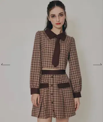 Radyazel 바이컬러 클래식 체크 셋업