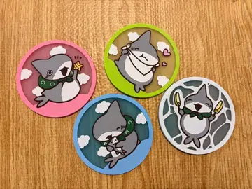 외출 아기상어 클리어 러버 코스터 4개 세트