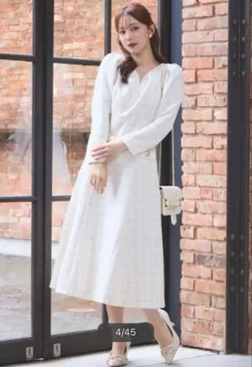 swingle 하트넥 트위드 엘레강스 원피스