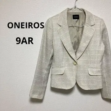 오네리오스 여성용 테일러드 자켓 화이트 체크 무늬 9AR