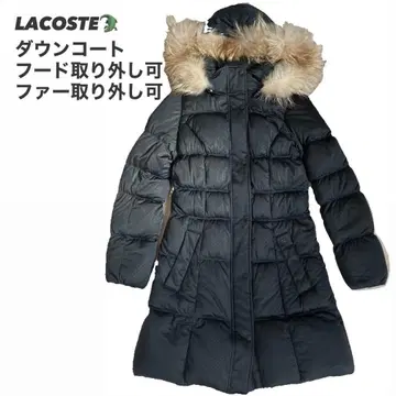 라코스테 퍼 롱 코트 블랙 40